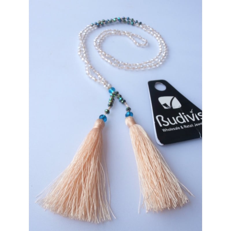 Long Crystal Tassel Necklace