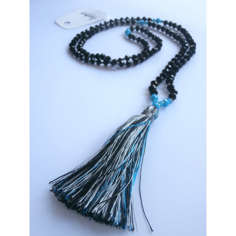 Long Tassel Necklace Crystal