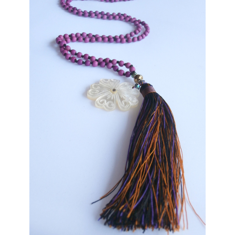 Long Tassel Necklace Stone