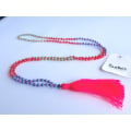 Long Tassel Necklace Crystal