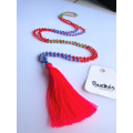 Long Tassel Necklace Crystal