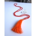 Long Tassel Necklace Crystal