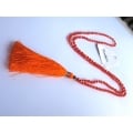 Long Tassel Necklace Crystal