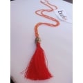 Long Crystal Tassel Necklace Buddha Statue