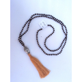 Long Crystal Tassel Necklace Buddha Statue