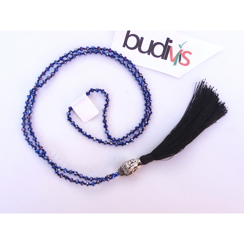 Long Crystal Tassel Necklace Buddha Statue