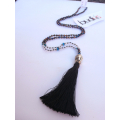 Long Crystal Tassel Necklace Buddha Statue