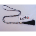 Long Crystal Tassel Necklace Buddha Statue