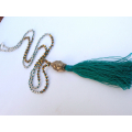 Long Crystal Tassel Necklace Buddha Statue