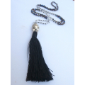 Long Crystal Tassel Necklace Buddha Statue