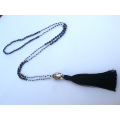 Long Crystal Tassel Necklace Buddha Statue