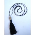 Long Crystal Tassel Necklace Buddha Statue