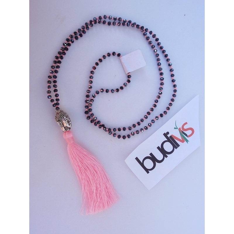 Long Crystal Tassel Necklace Buddha Statue