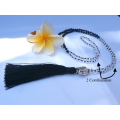 Long Crystal Tassel Necklace Buddha Statue