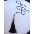 Long Crystal Tassel Necklace Buddha Statue