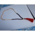 Beaded Long Tassel Necklace, Hand Knotted Tassel Necklaces, Bali Necklaces