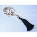 Long String Of Jewels And Stone Tassel Necklace