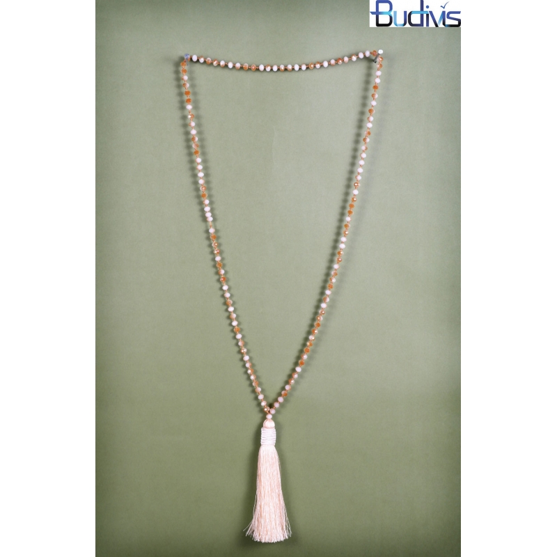 Long Antique Crystal Tassel Necklace