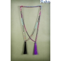 Long Crystal Tassel Necklace