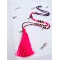 Long Crystal Tassel Necklace