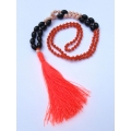 Long Beaded Crystal Tassel Necklace