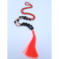 Long Beaded Crystal Tassel Necklace Jewelry, Hand Knotted Jewelry