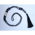 Long Beaded Crystal Tassel Necklace Jewelry, Hand Knotted Jewelry