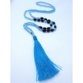 Long Beaded Crystal Tassel Necklace Jewelry, Hand Knotted Jewelry