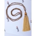 Long Beaded Crystal Tassel Necklace Jewelry, Hand Knotted Jewelry