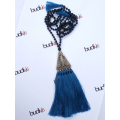 Long Beaded Lava Tassel Necklace