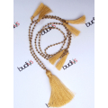 Long Beaded Crystal Tassel Necklace Jewelry, Hand Knotted Jewelry