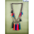 Long Beaded Crystal Tassel Necklace Jewelry, Hand Knotted Jewelry