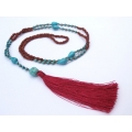 Long Beaded Crystal Tassel Necklace Jewelry, Hand Knotted Jewelry