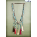 Long Beaded Crystal Tassel Necklace