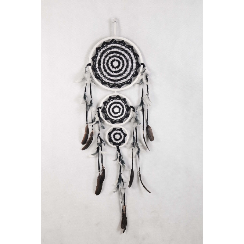 Triple Black And White Dream Catcher, Dream Catcher, Dream Catcher