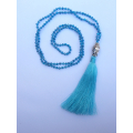 Long Crystal Tassel Necklace Buddha Statue