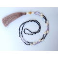 Long Crystal Pearl Tassel Necklace