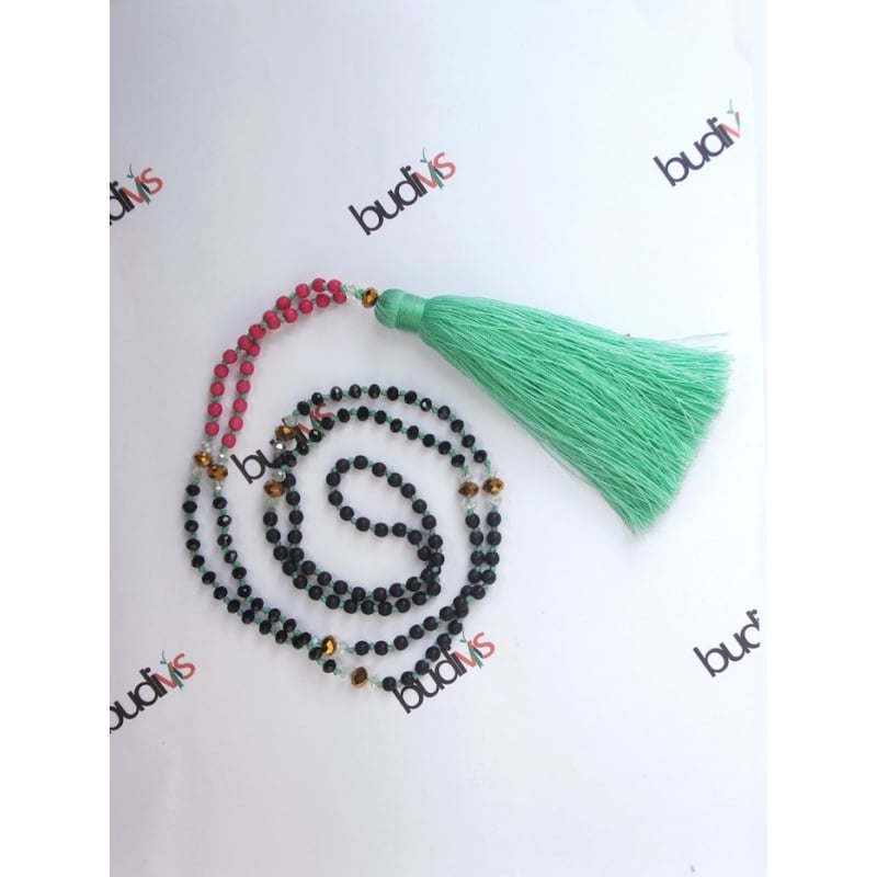 Long Crystal Gemstone Tassel Necklace