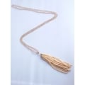 Long Crystal Tassel Necklace