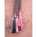 Long Crystal Tassel Necklace