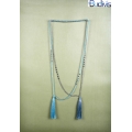 Long Crystal Tassel Necklace