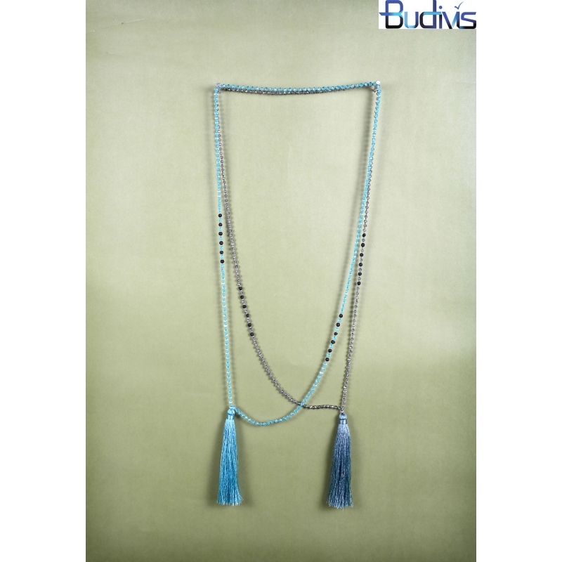 Long Crystal Tassel Necklace