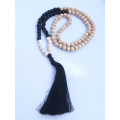 Long Wood Tassel Necklace