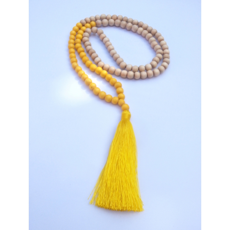 Long Wood Tassel Necklace