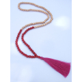 Long Wood Tassel Necklace