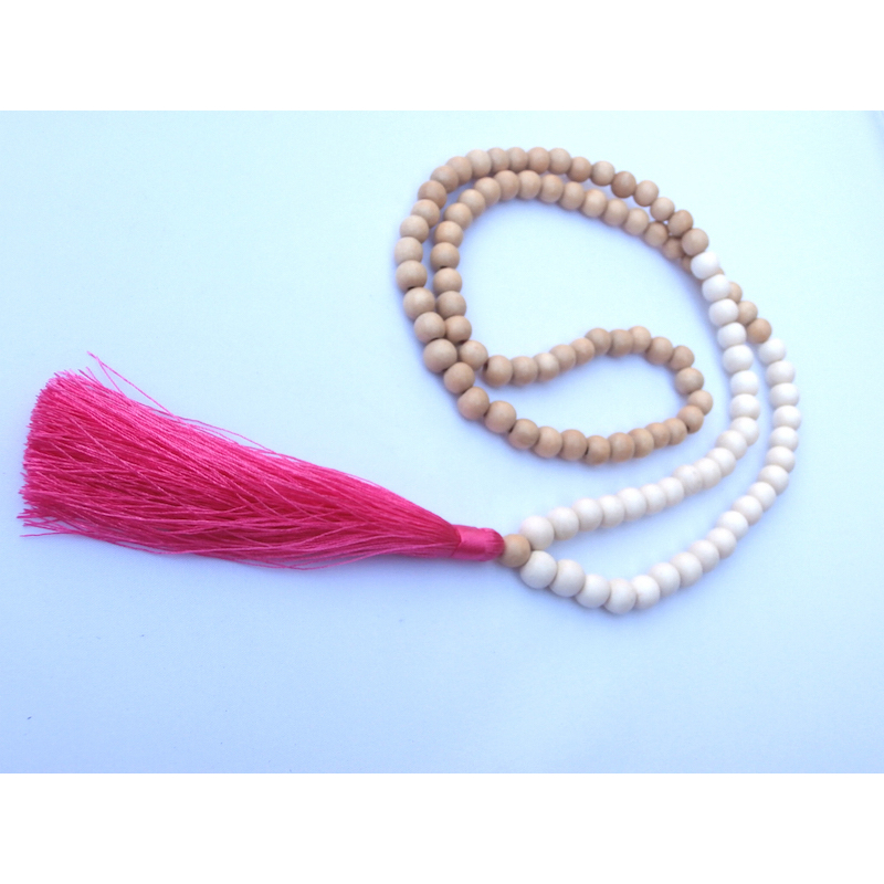 Long Wood Tassel Necklace