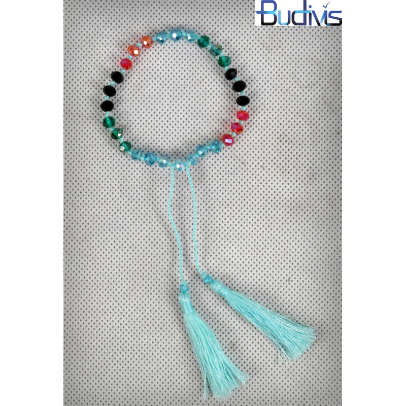 Bracelet Bead Crystal Tassel Hand Knotted, Bali Bracelet Crystal