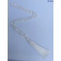 Long Tassel Necklace With Large Crystal