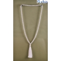 Long Tassel Necklace With Large Crystal