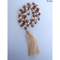 Long Tassel Necklace With Large Crystal